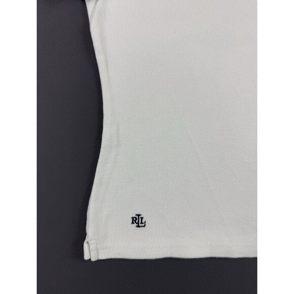Rare Vintage 90s Y2K Lauren Ralph Lauren White Ringer Shirt Large Womens Tee - Picture 3 of 7